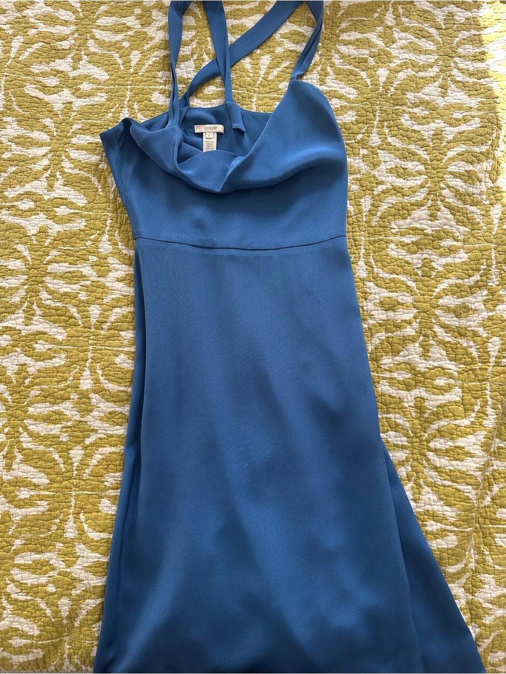 Gorgeous Blue J Crew Cowl Neck Silk Dress